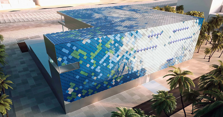 Expo Pavillion in Dubai covered with coloured SunStyle solar modules